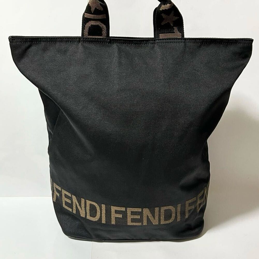 FENDI leather handbag tote bag black documents